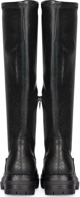 POSH by Poelman - Cybele - Knielaarzen - Zwart - Imitatieleer met Snakeprint