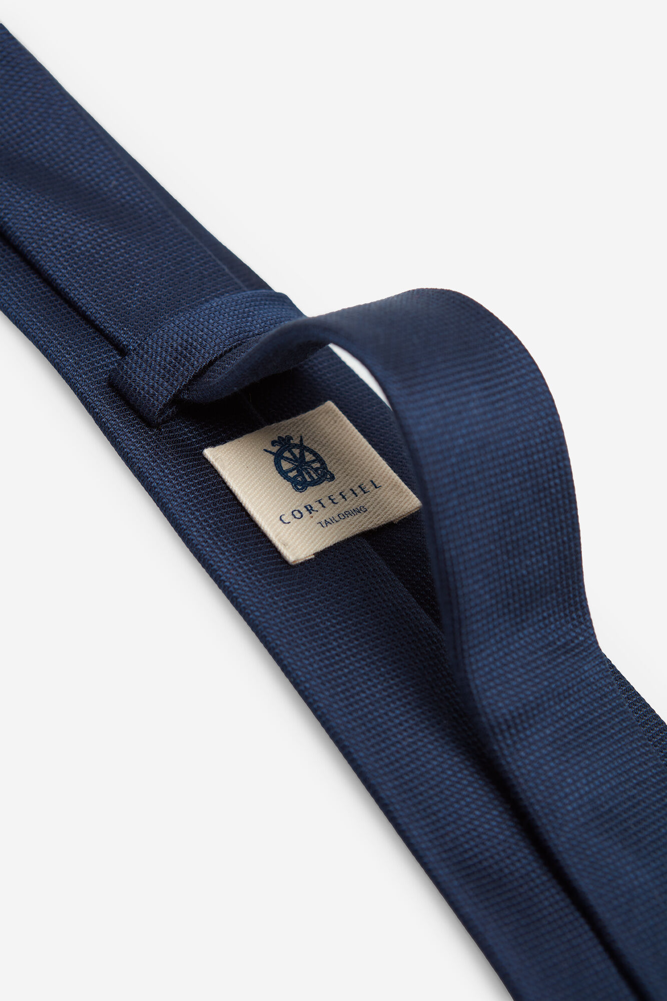 Gravata de seda lisa - Azul marinho