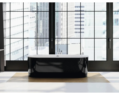 Kaldewei Classic Duo Oval Vrijstaand Bad 111-7 80 x 180 cm Zwart Alpenwit Glanzend 291249130001