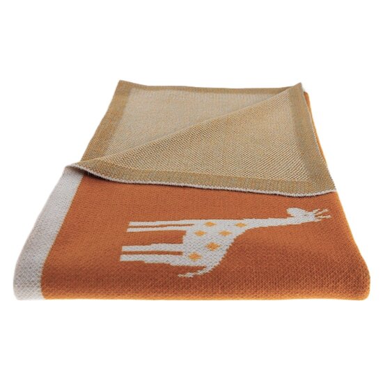 Tiga, Stegi & Ops Couverture tricot en jacquard BIO   Ocre        75 x 100 cm   de               Noukies