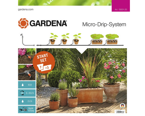 GARDENA Micro-Drip Startset bewateringsset voor bloempotten maat M (voor 7 bloempotten of 3 plantenbakken)