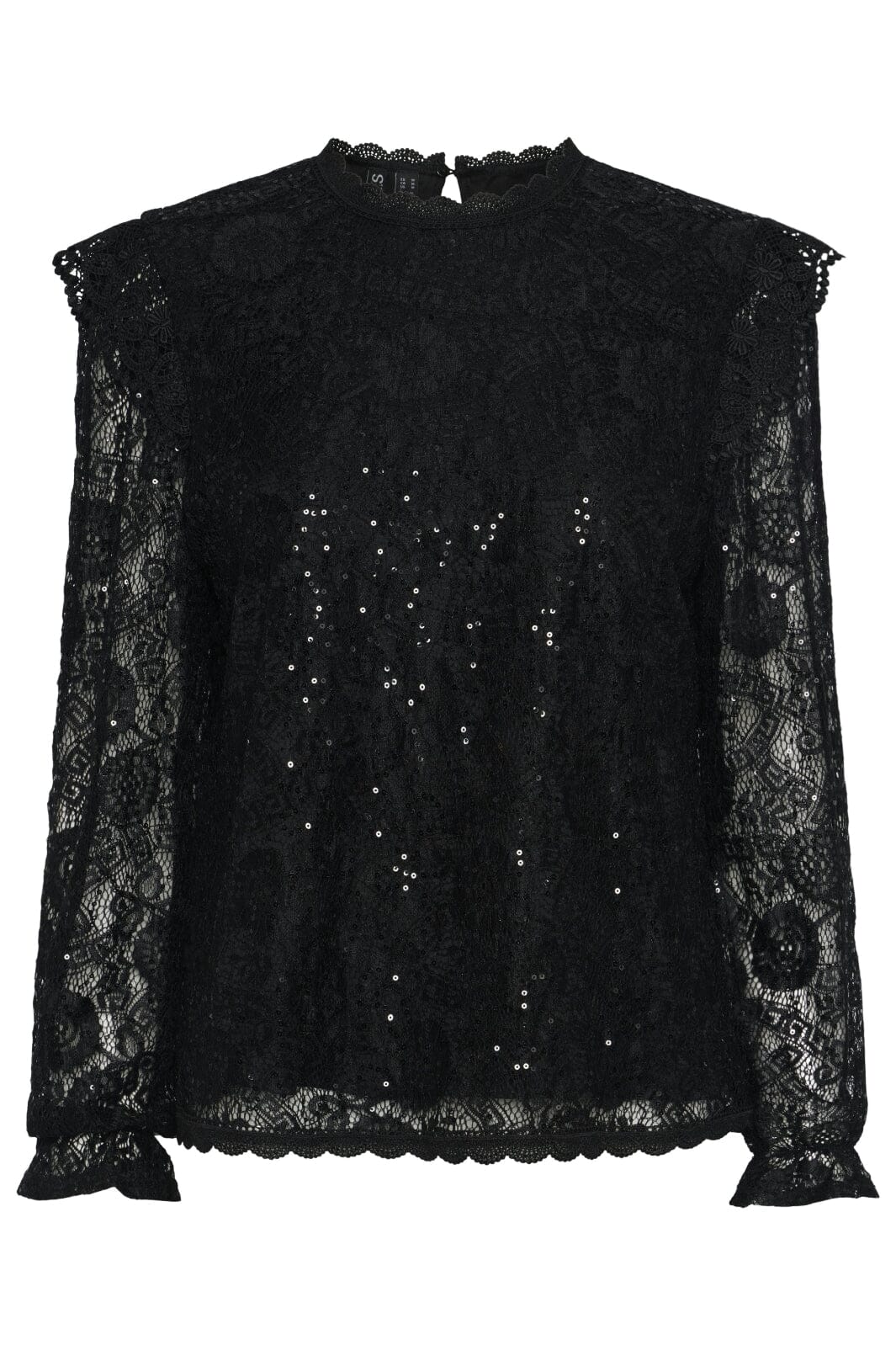 Pieces Pcolline Ls Lace Sequins Top