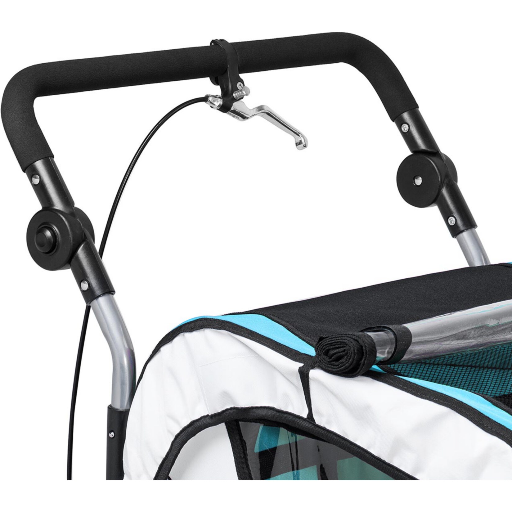 SAMAX 360° drehbarer Fahrradanhänger 2in1 Jogger - in Blau - Silver Frame