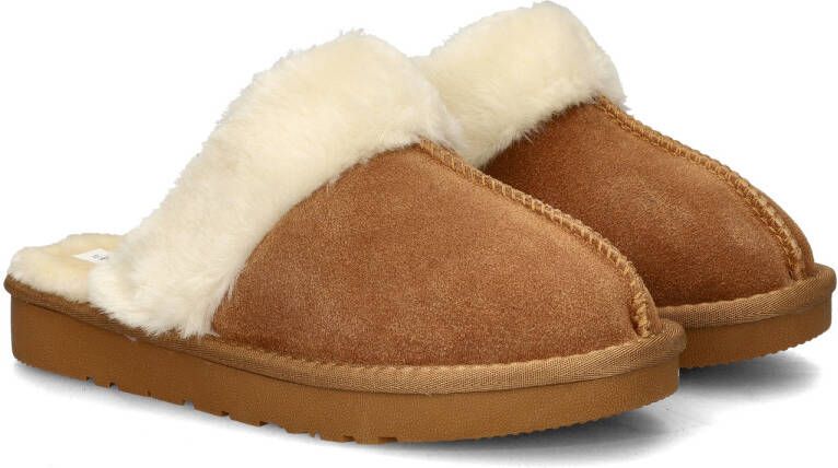 Nelson Home suède pantoffels cognac