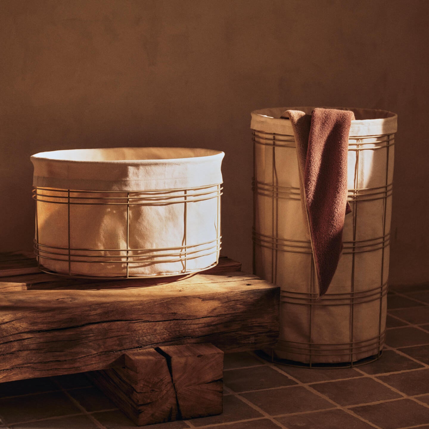 Ferm Living Fio Wasmand - High - Cashmere / Natural