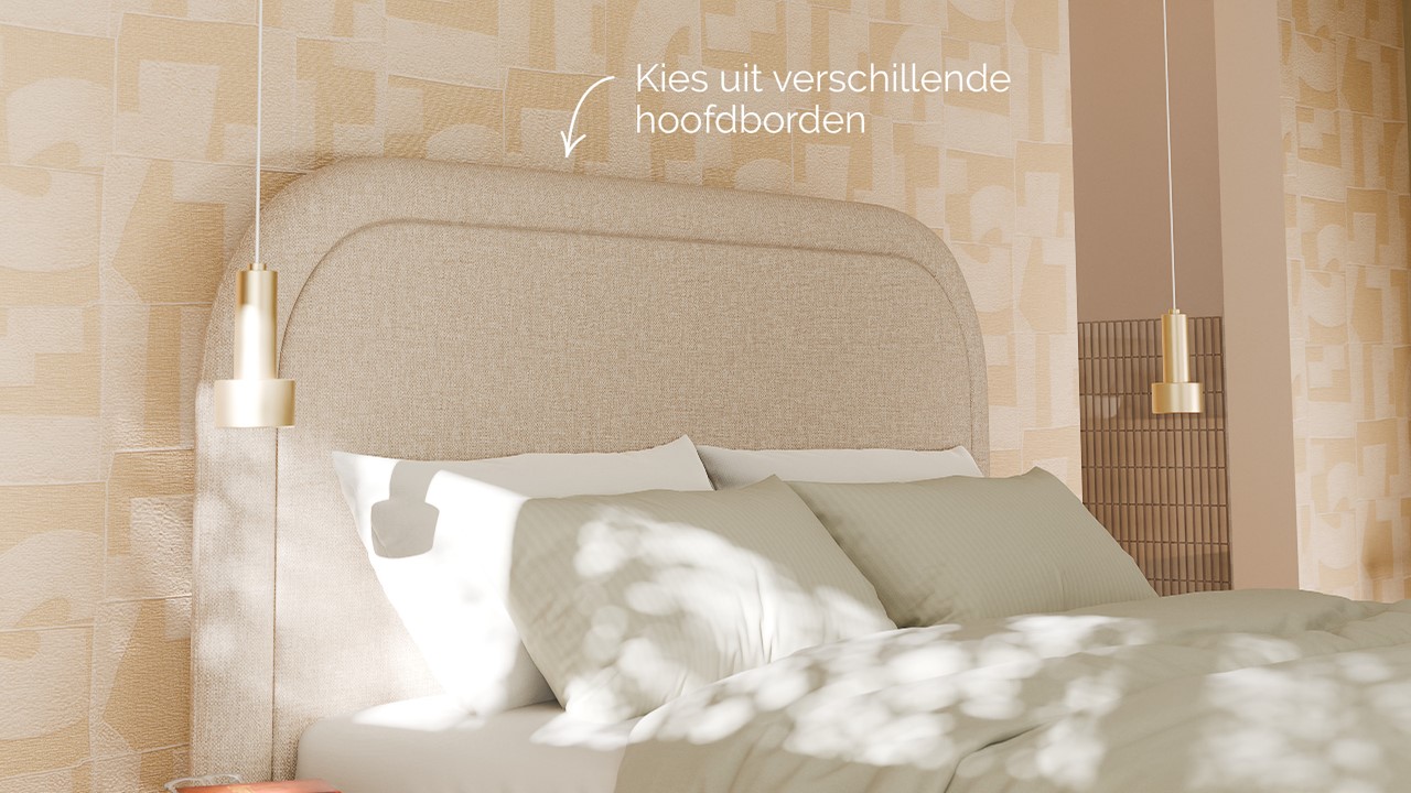 Bed Amber - Linen touch beige