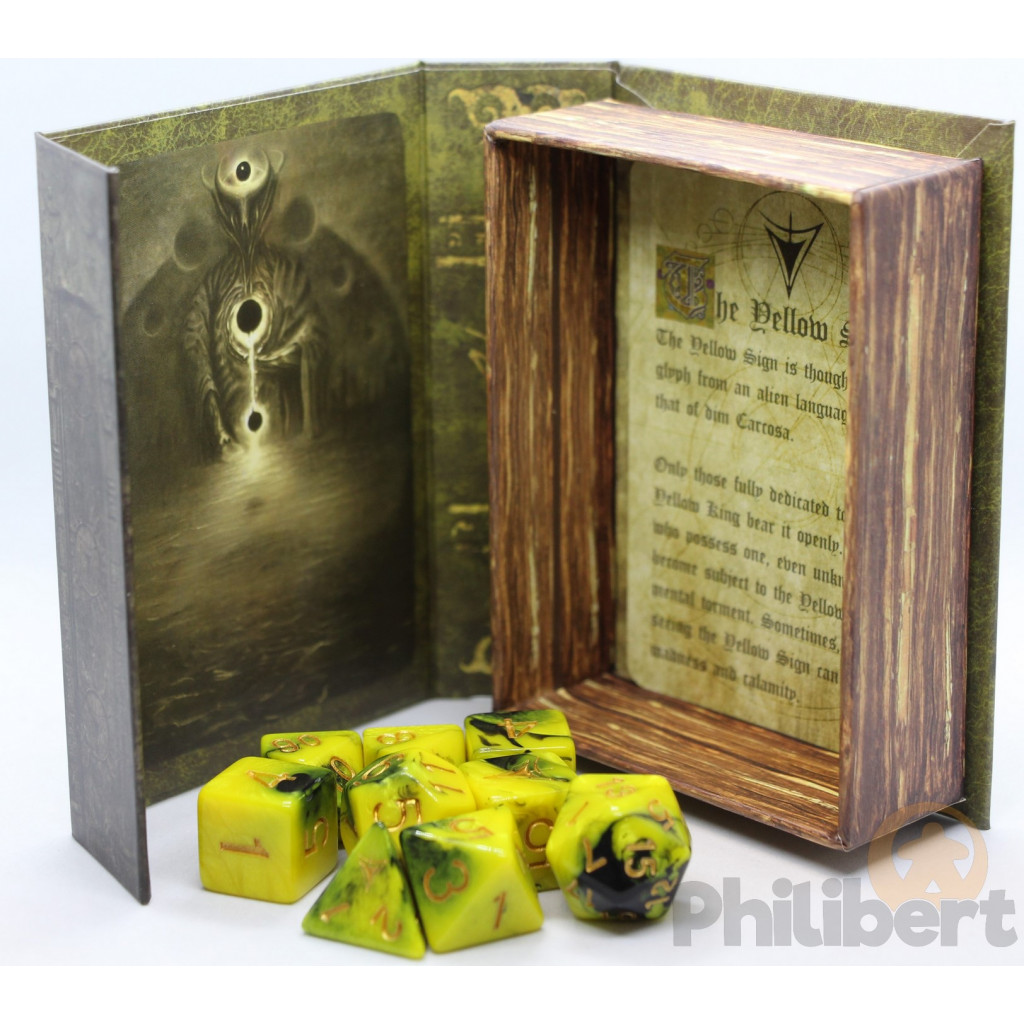 Set de 9 Dés JDR Elder Dice: The Yellow Sign