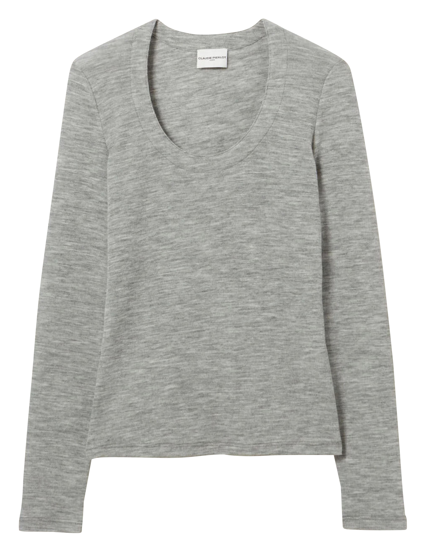 Top maille ajusté en laine | Gris