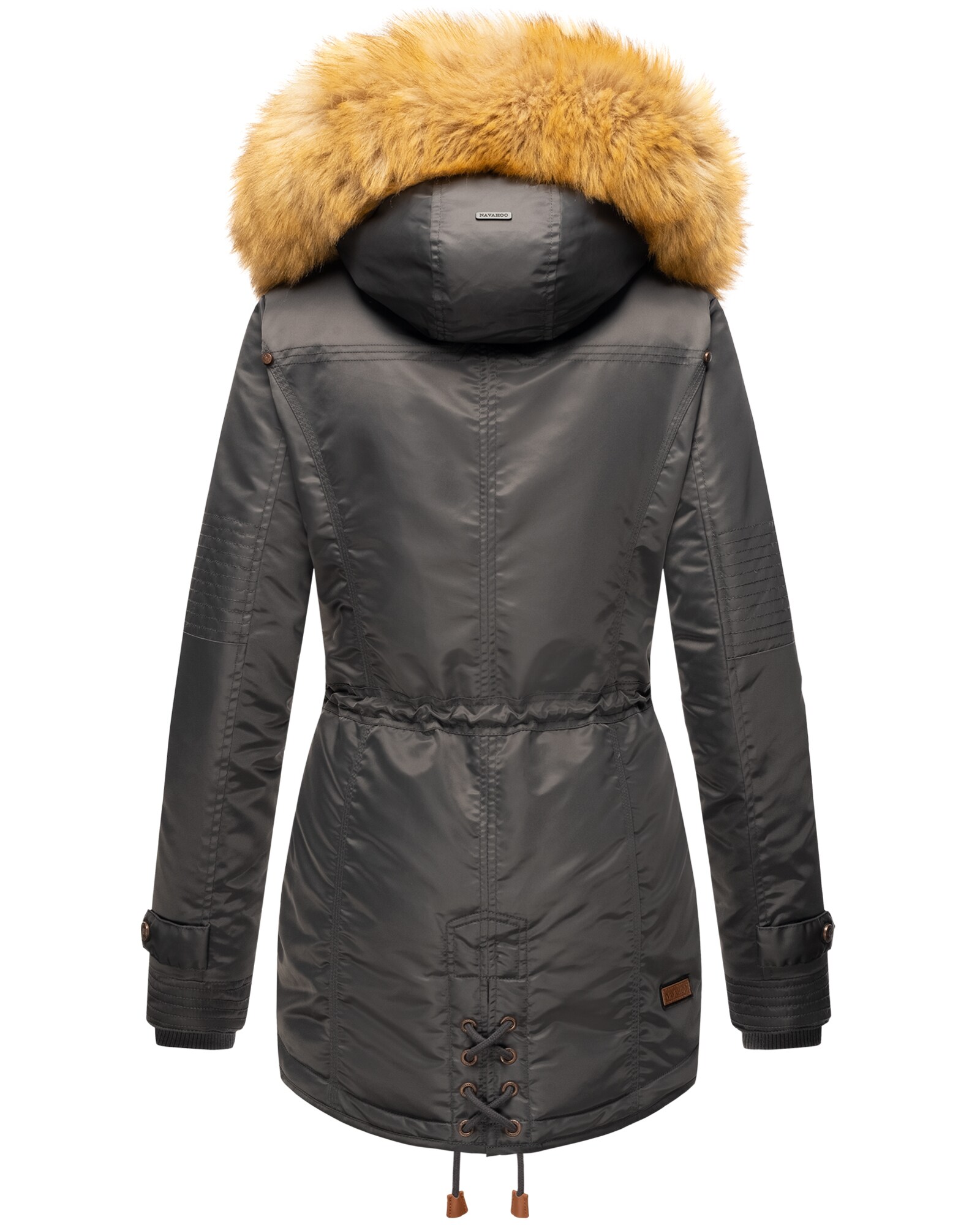 NAVAHOO Damen Hochwertiger Wintermantel Winterparka mit großem Kunstfell La Viva