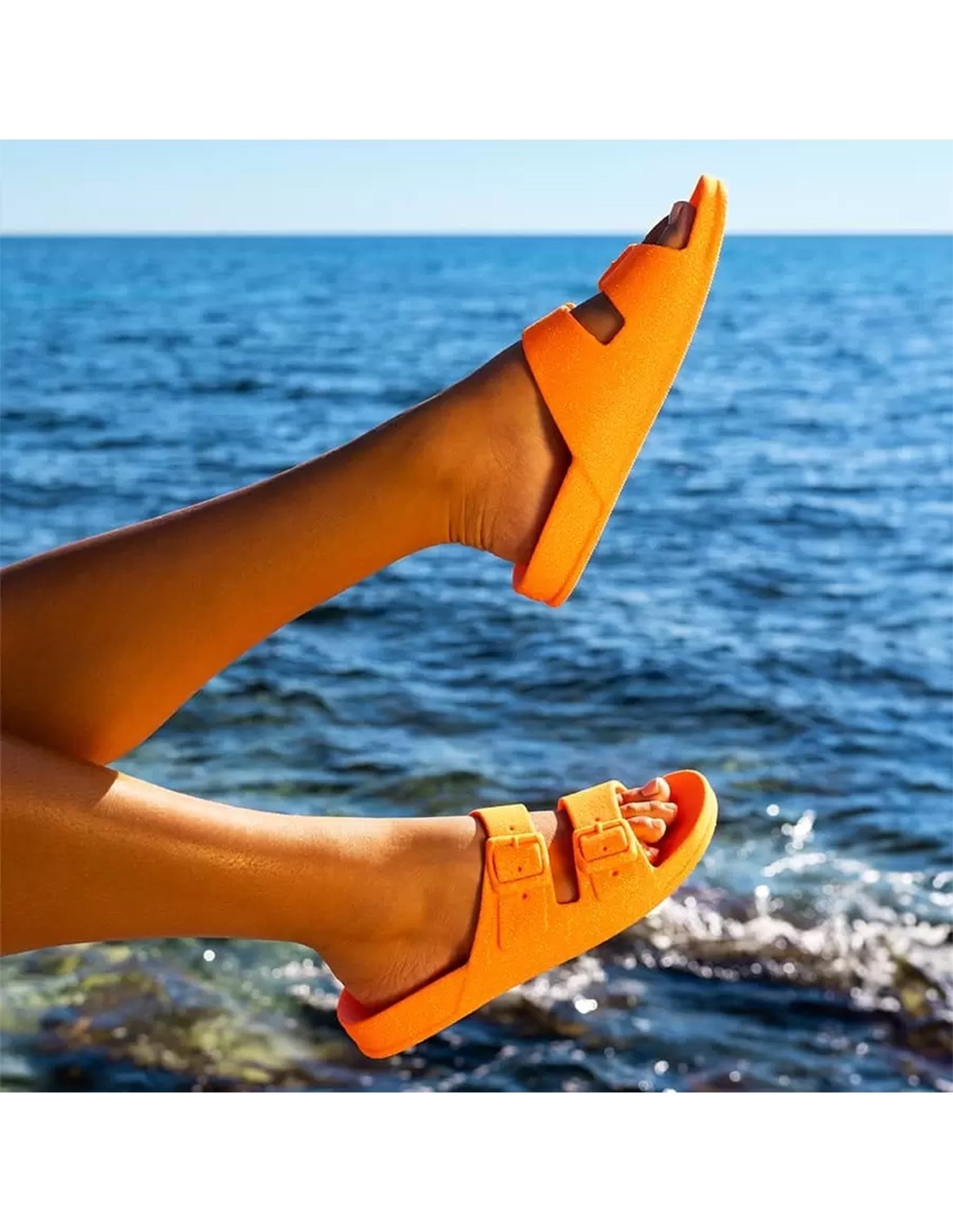 cacatoes Sandales Femme Neon Orange Fluo