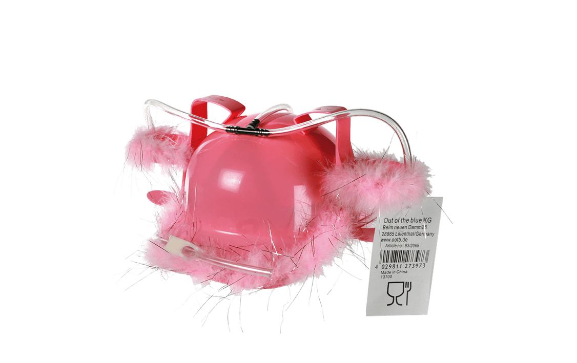 Partyaccessoire Trinkhelm mit FedernHelm mit Schlauch