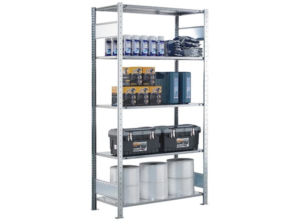 Startsektion Boltless lagerreol, bjælker 2000x1300x600 150 kg/hylde