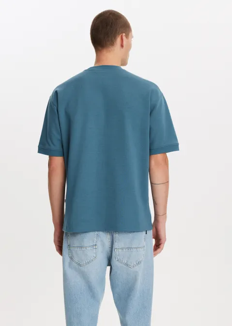 Loose fit t-shirt blauw (PETROL)