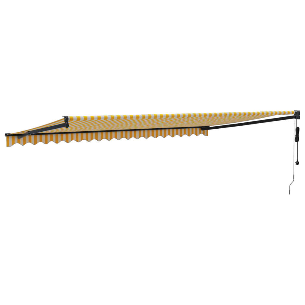 Auvent rétractable automatique jaune et blanc 5x3 m