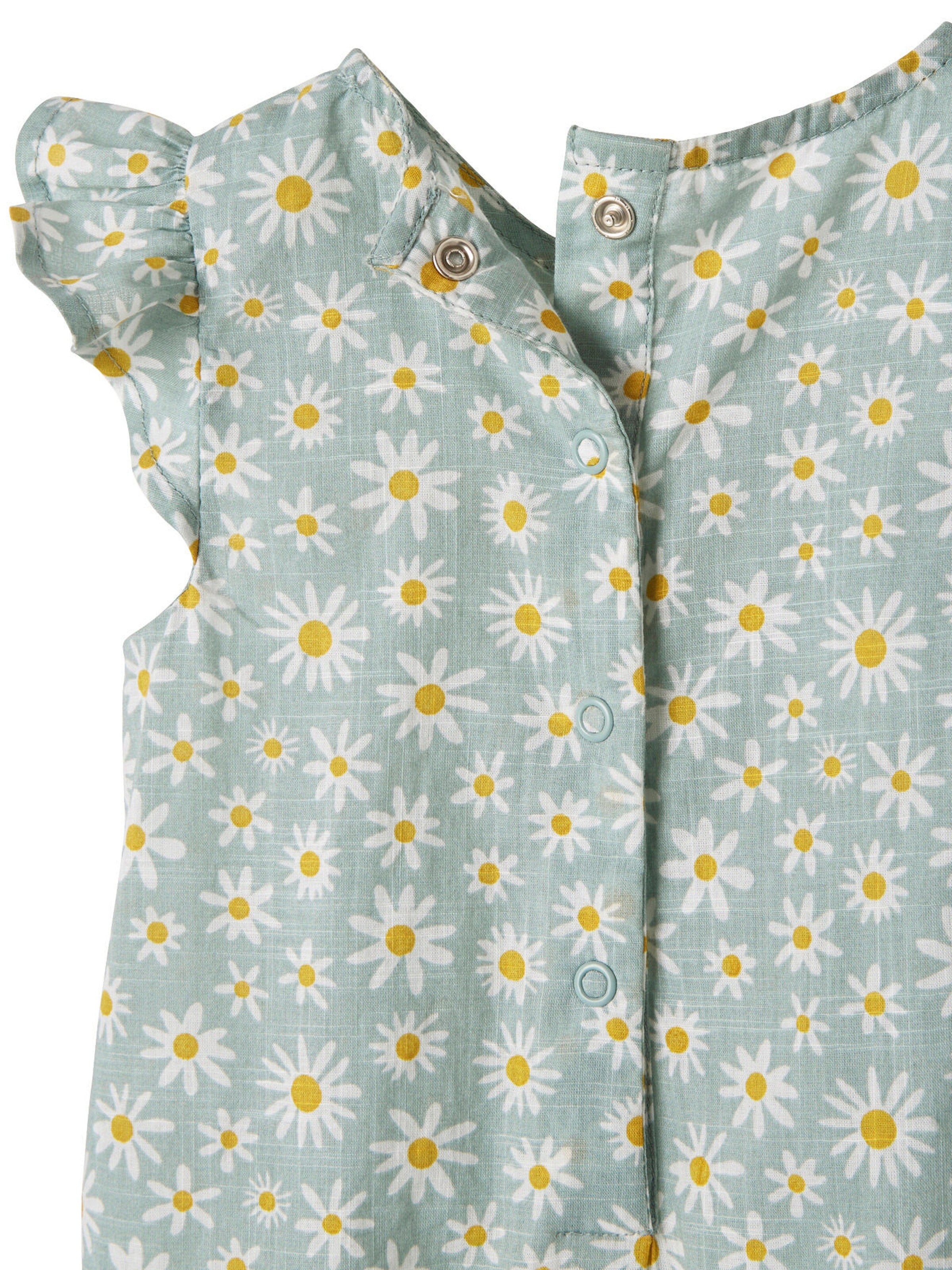 Vertbaudet Mädchen Baby-Set: Overall & Haarband hellgrün geblümt