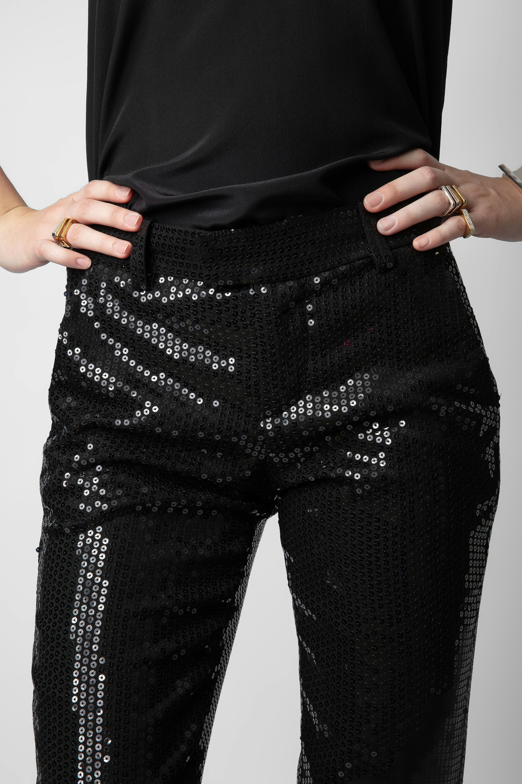 Pantalon Prune Sequins