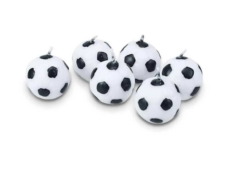 Städter Kerze Fussball 6 Stück Kerzen Dekoration für Muffins und Kuchen