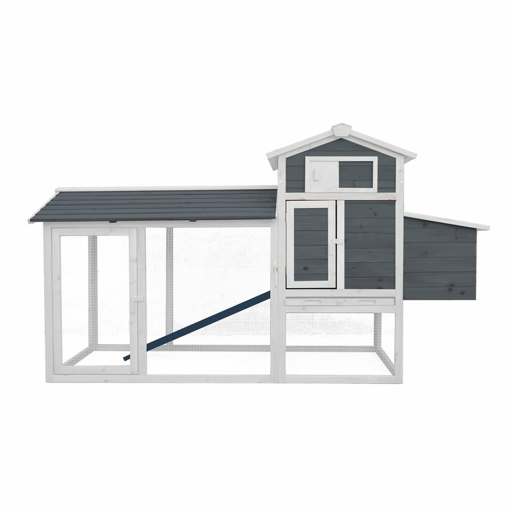Poulailler clapier lapinière grand espace libre nichoir 204,2 cm gris