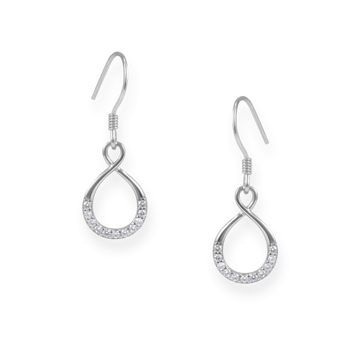 Boucles d'oreilles en argent 925 rhodié avec oxydes de zirconium