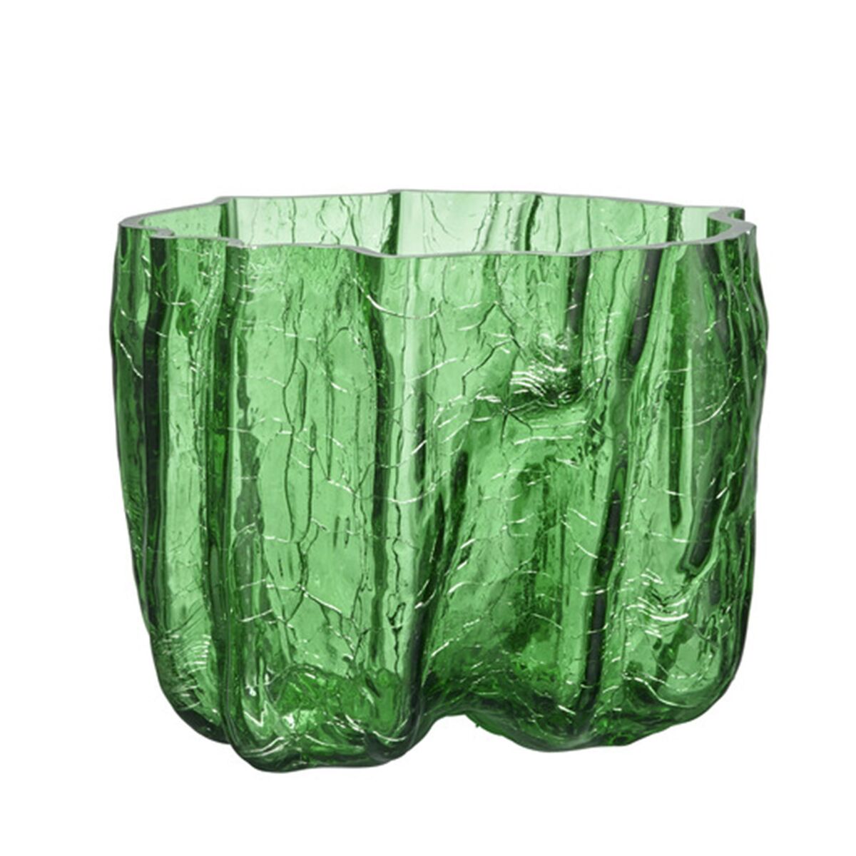 Crackle vase 175 mm, green