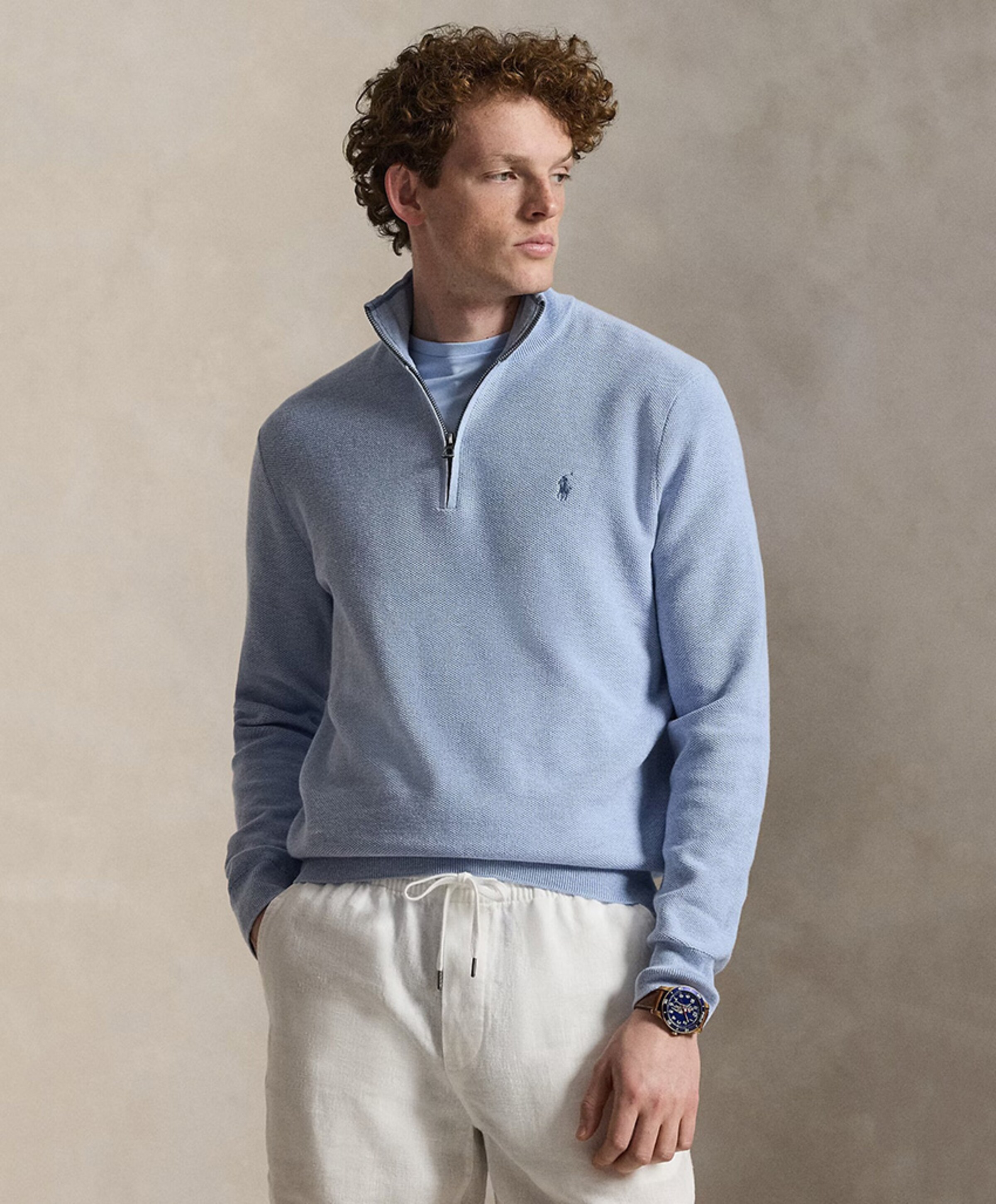 Ralph Lauren Heren trui met rits blauw