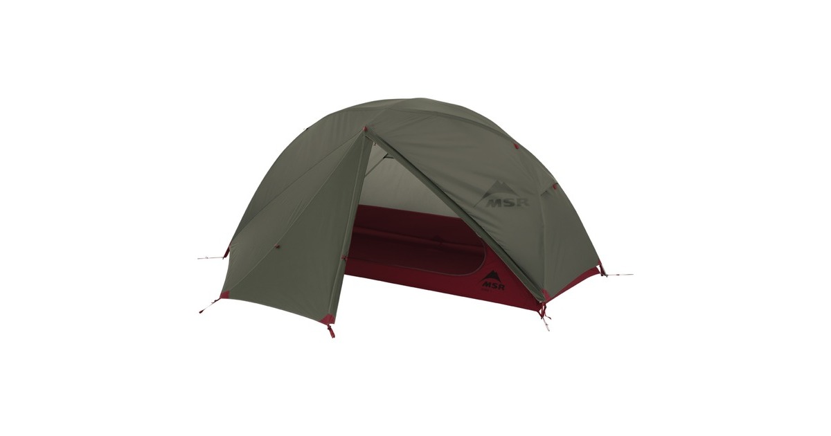 MSRKoepeltent Elixir 1 Green  (Olijfgroen/rood, Model 2021)