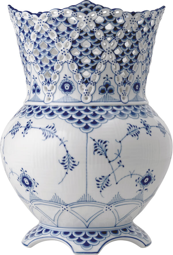 Royal Copenhagen Musselmalet Helblonde Vase 22 cm Hvid