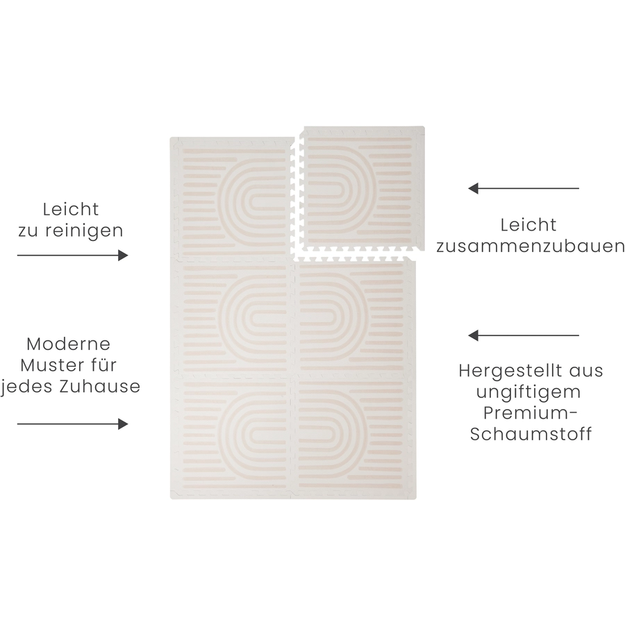 toddlekind Prettier Puzzle Spielmatte Linear Linen 120 x 180 cm