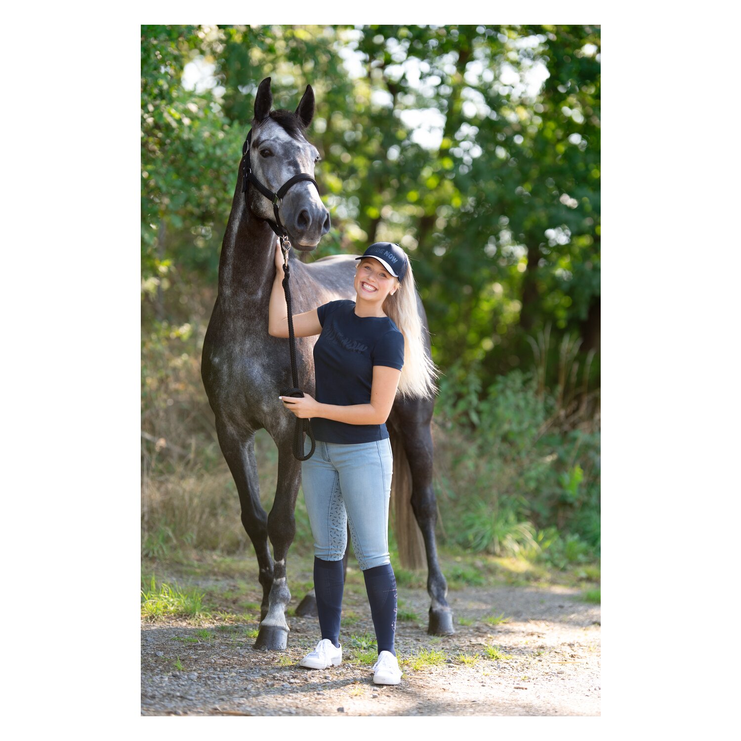 RIDE now Jeans-Reithose Grip-Vollbesatz - light denim