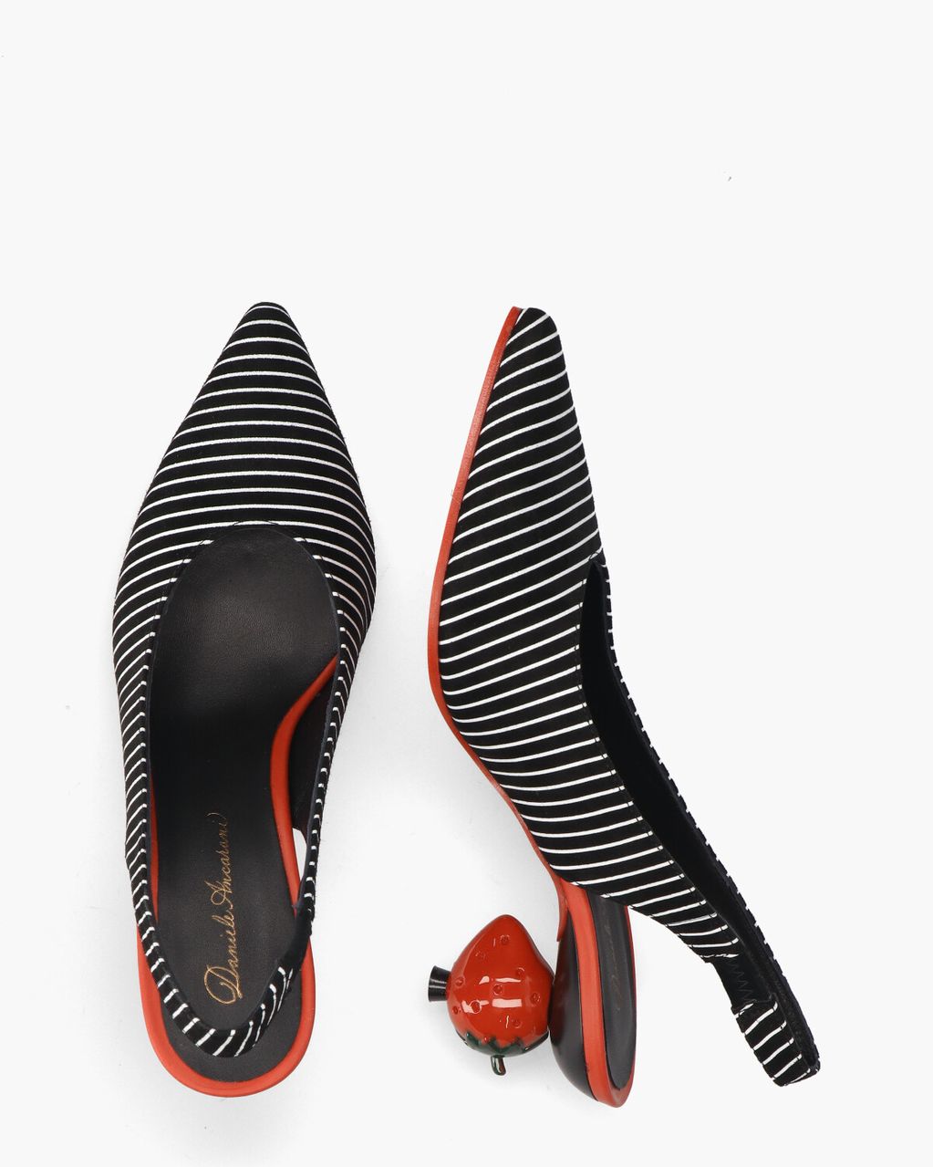 Daniele Ancarani Pefresa Zwart/Wit/Rood Dames Slingbackpumps