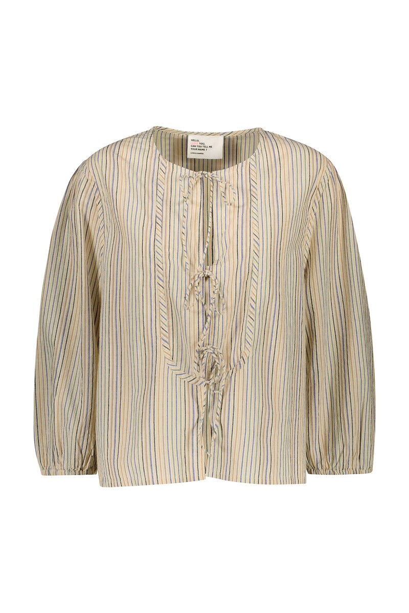 LEON & HARPER<br>Blusa listrada de manga comprida com laços CARSA