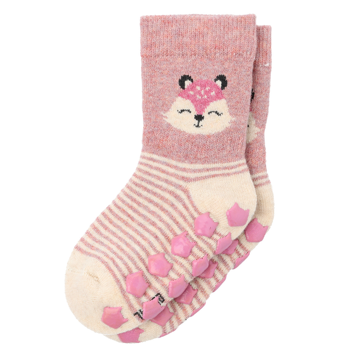 Topomini 3 Paar Baby Stoppersocken mit Tieren fuchsia / mint / rosa
