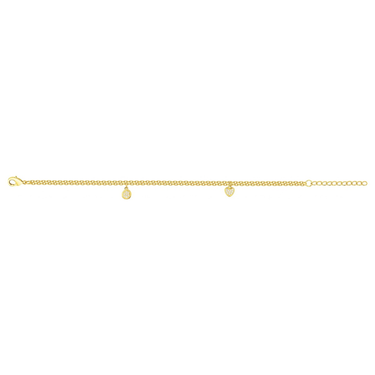 Bracelet en Plaqué Or avec  blanc