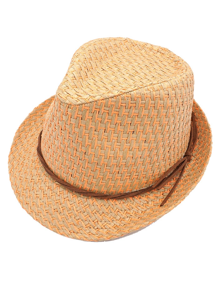 Stroh-Trilby COWGIRL in natur/apricot
