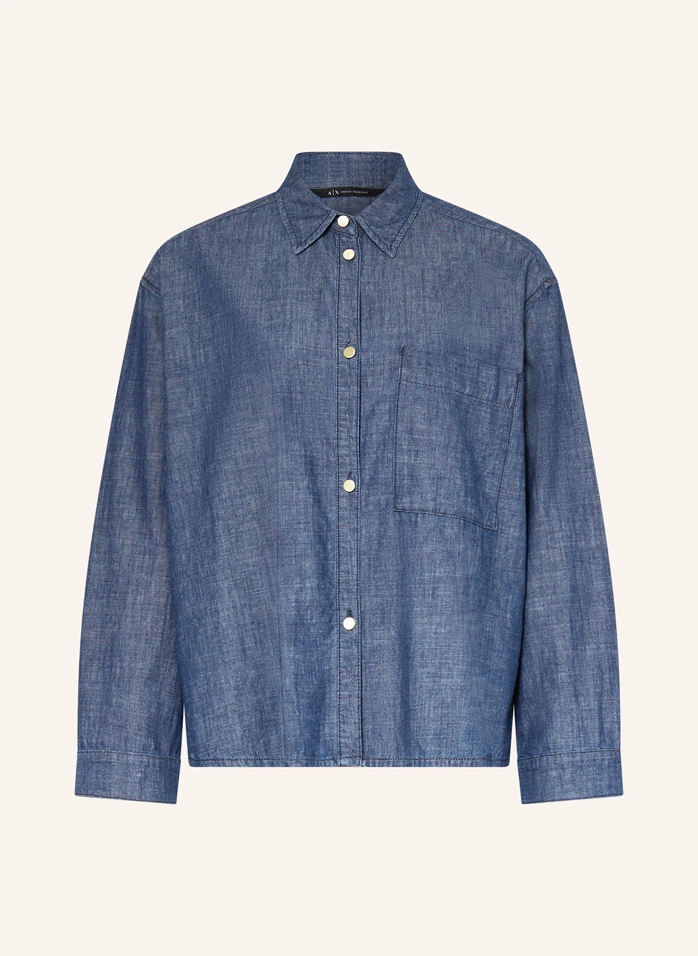 ARMANI EXCHANGE Hemdbluse in Jeansoptik