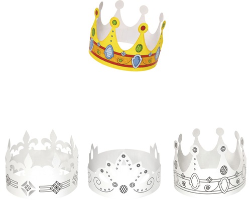 Kinderkronen om in te kleuren, set van 3