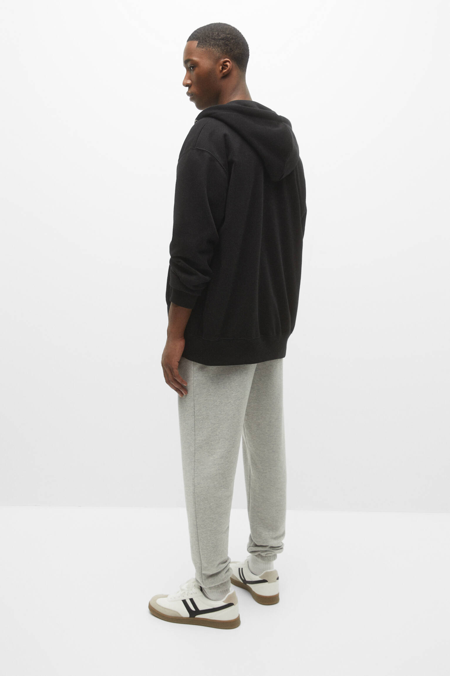 Calça de treino estilo jogger com cordão - Cinza claro