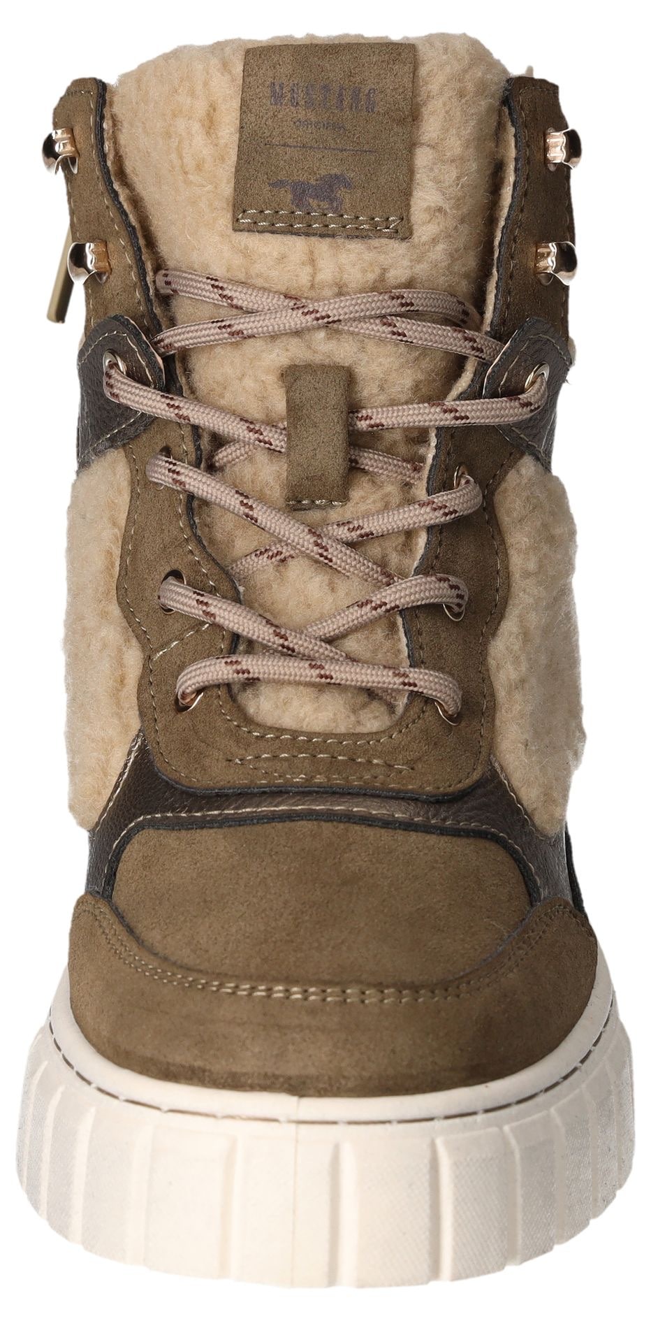Mustang Shoes Winterboots  , Plateau, Schnürboots, Stiefelette mit Teddy-Futter-Besätzen