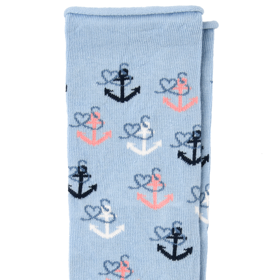 Gina Benotti 1 Paar Damen Socken mit Anker-Motiven hellblau
