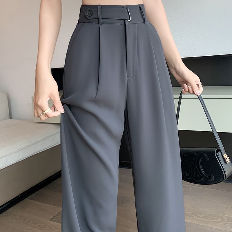 Jaqmine - High Rise Plain Wide Leg Suit Pants (verschillende ontwerpen)