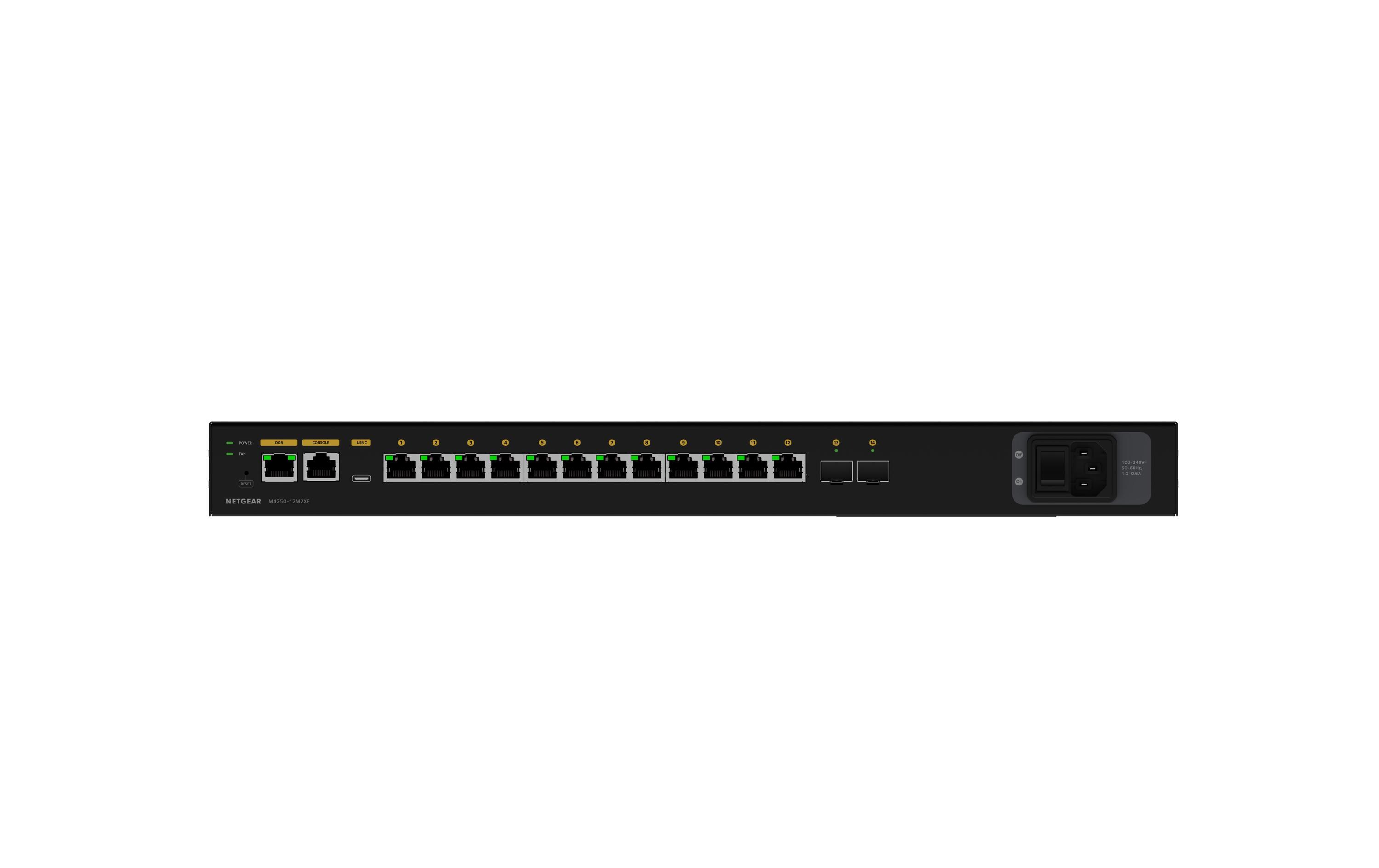 Switch AV Line M4250-12M2XF 14 Port<br>NETGEAR AV Line M4250-12M2XF 12x2.5G and 2xSFP+ Managed Switch (MSM4214X)
