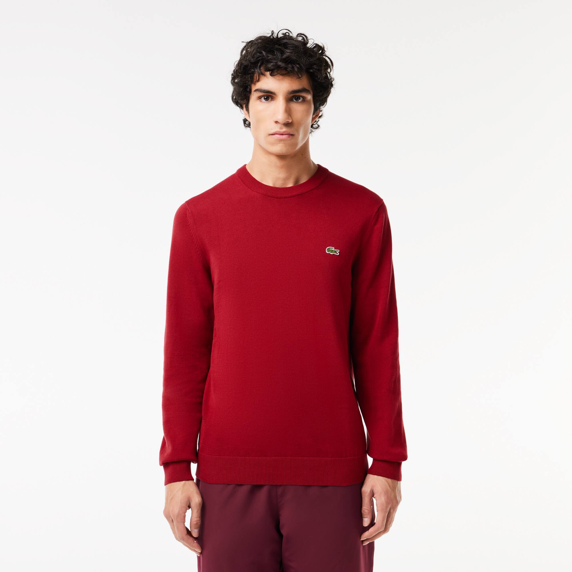 Herren Baumwollpullover Pullover - Rot - Lacoste - Herren