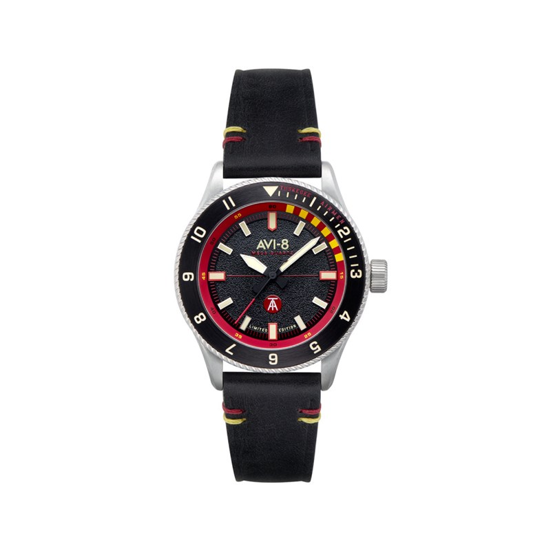 Montre Homme AVI-8 quartz - Bracelet cuir véritable de vachette + Nato - 3 aiguilles - Tuskegee
