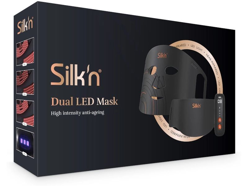 Silk'n Antiaging-Gerät LED Dual Mask für Gesicht und Hals Zwei LED-Masken zur Abdeckung von Gesicht und Hals