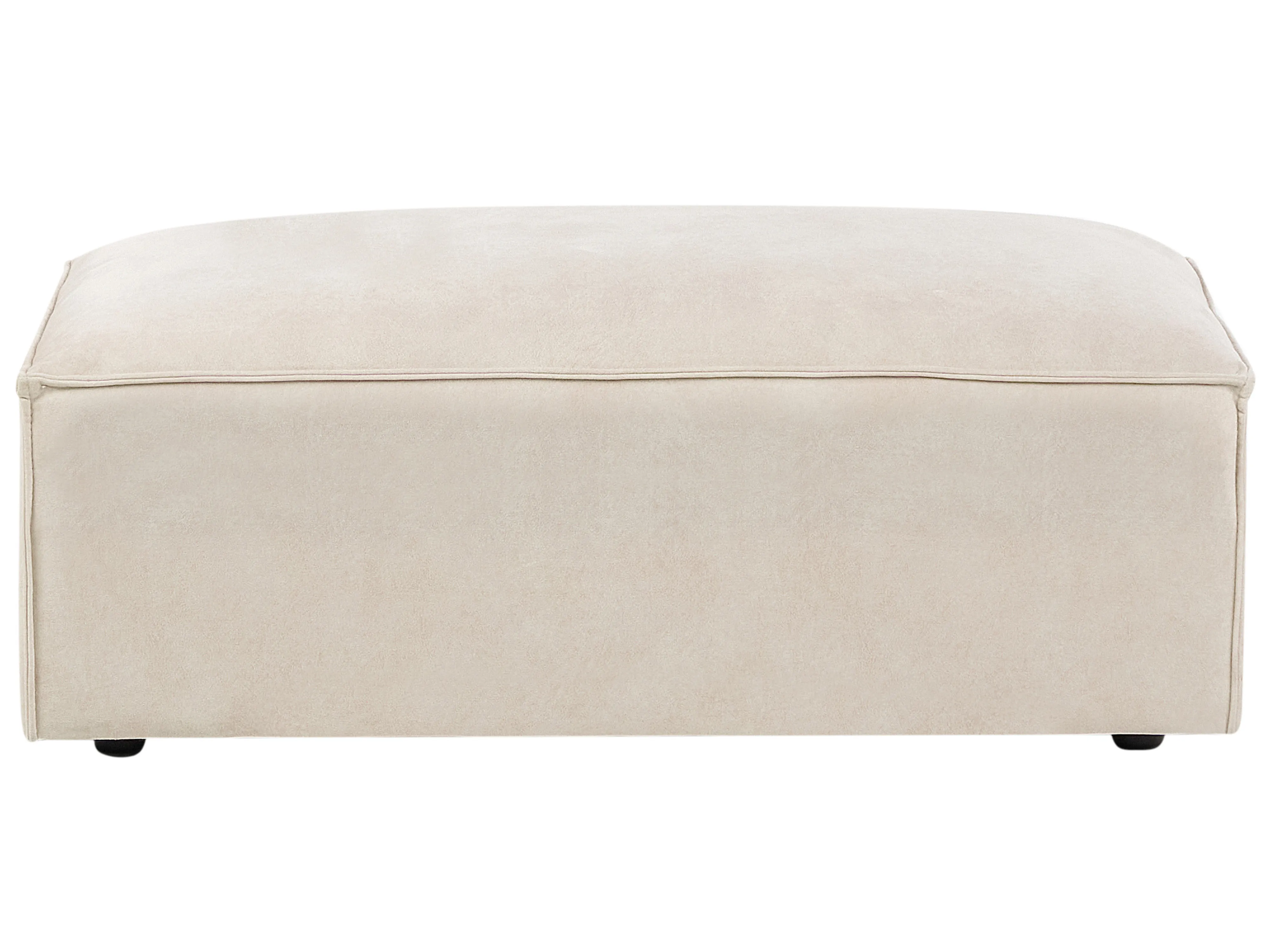 Modulaire hoekbank 3-zits HELLNAR Fluweel Lichtbeige met ottomaan rechtszijdig