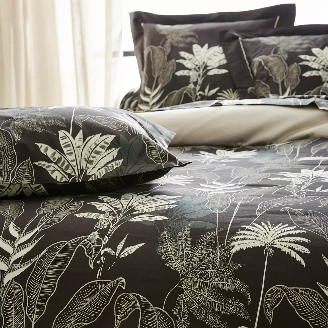 Housse de couette satin de coton (200 x 200 cm) Cayenne Noire