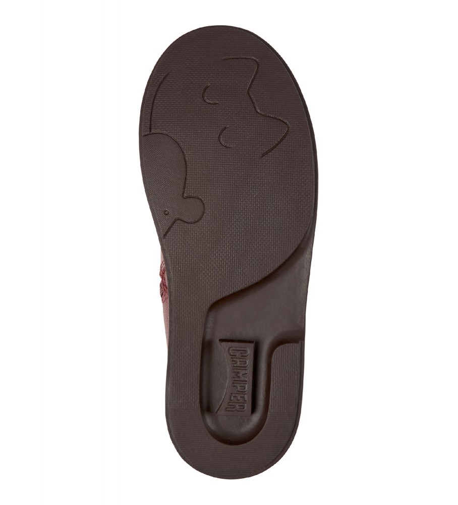 Botas de cano curto Camper Duet Twins em couro, cor bordô