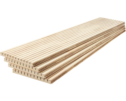 Akoestisch paneel LIGNO® wit spar onbehandeld, lamelbreedte: normaal 21 mm, 1455 x 300 x 25 mm