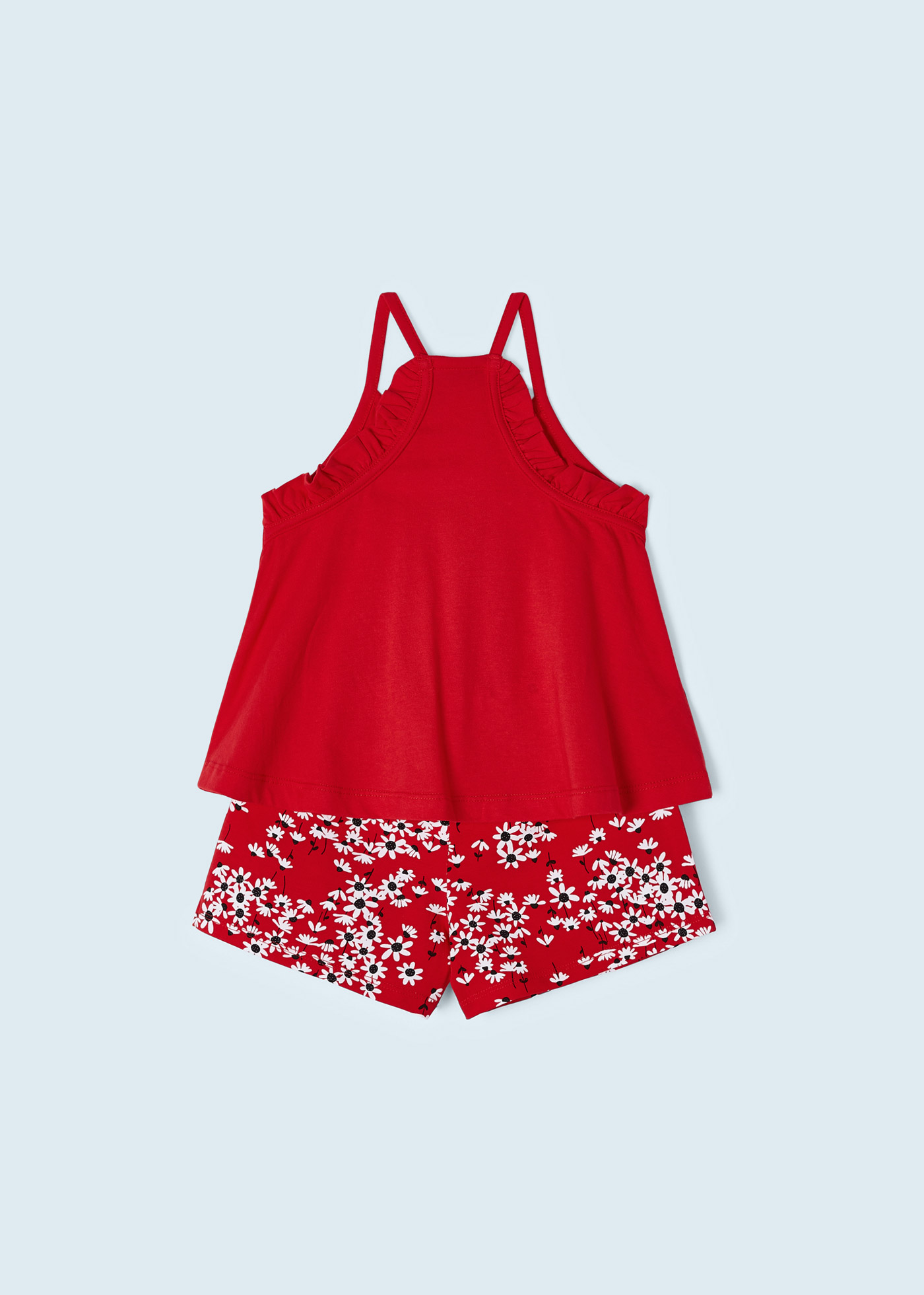 Conjunto de duas peças com apliques de algodão para meninas