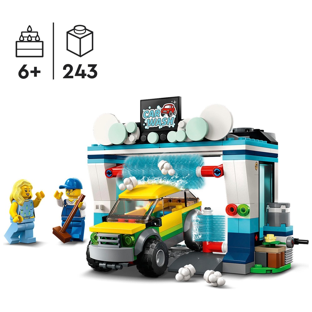 LEGO City 60362 Autowaschset mit Spielzeugauto-Waschanlage und Auto